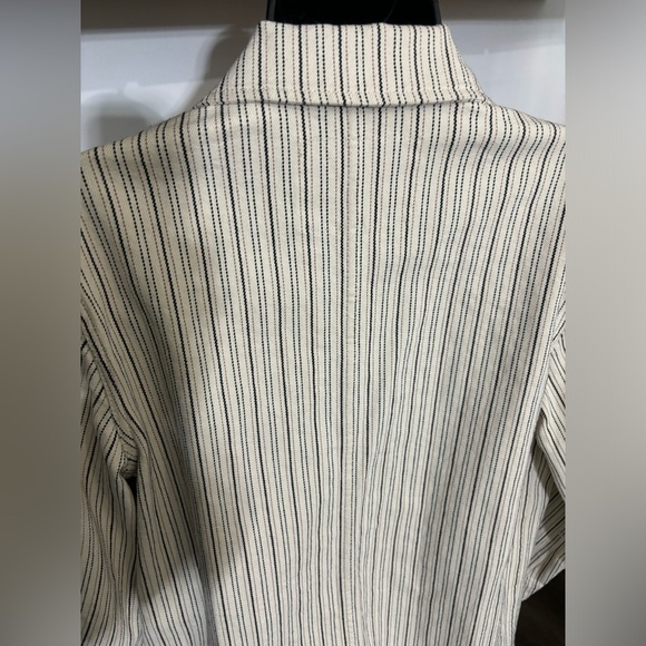 Rebecca Taylor Beige Stripe Denim Stretch Cotton Jacket Blazer Size XS - Picture 13 of 16